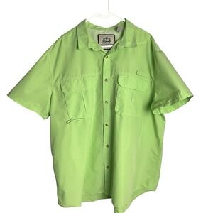 Tallwoods Element Wear Mens Vented Performance Fishing Shirt 3XLT Green Pockets